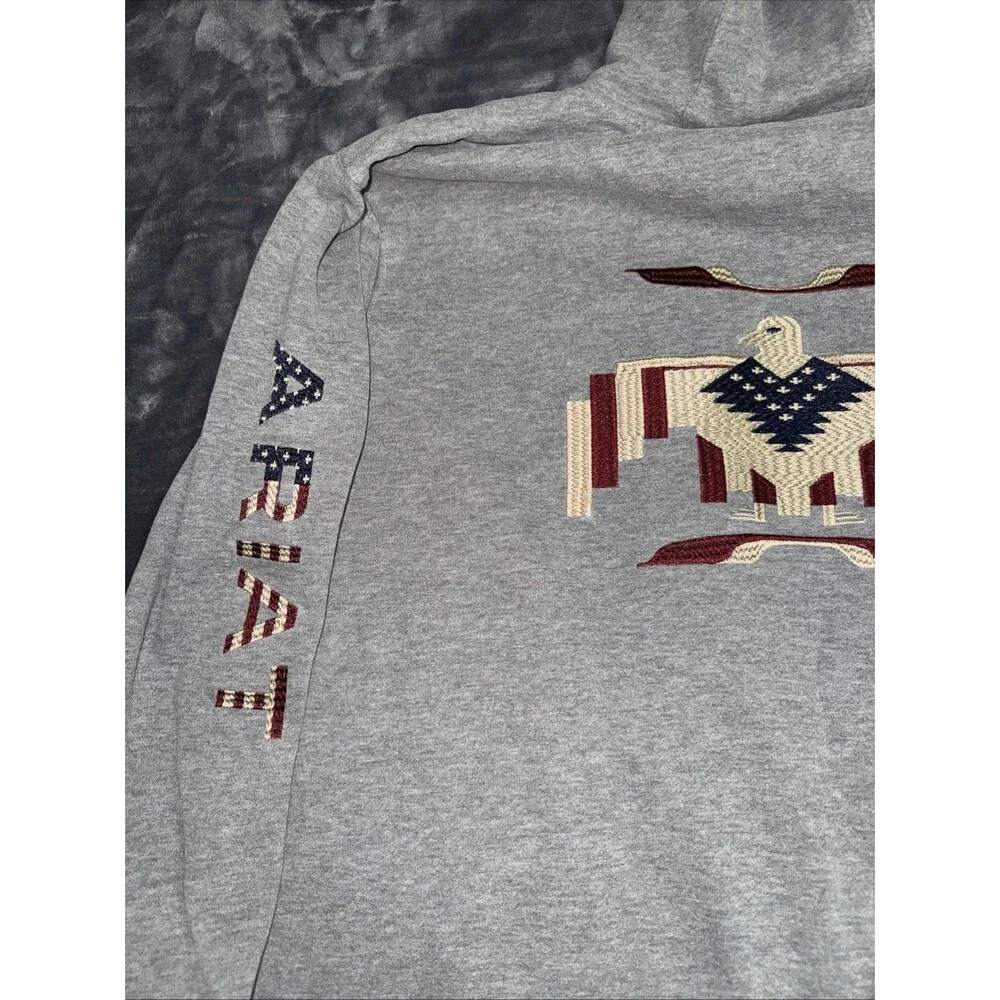 Ariat Ladies Heather Grey Thunderbird Chimayo Hoodie Size XXLarge Nice